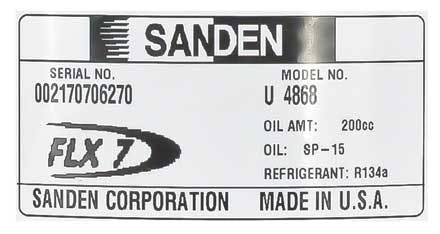Sanden A/C Compressor, for Universal Application - 5295-6