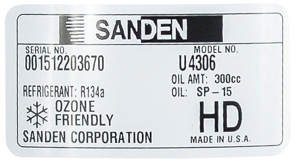 Sanden A/C Compressor, for Freightliner - 5394-6