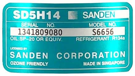 Sanden A/C Compressor, for Universal Application - 5712-6