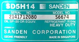 Sanden A/C Compressor, for Universal Application - 5714-6