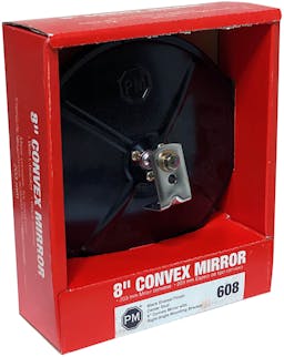Mirror, Convex, Round, Black, 8", display box (Pack of 6) - 608-pkg