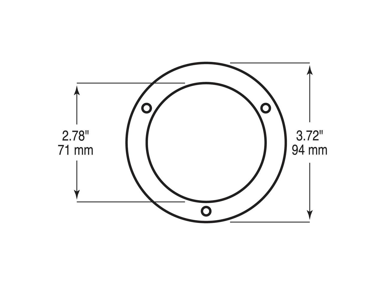 Bezel, Round, Theft Deterrent, 2.75", mfg. pack (Pack of 25) - 7013_line_dual_front-BX5