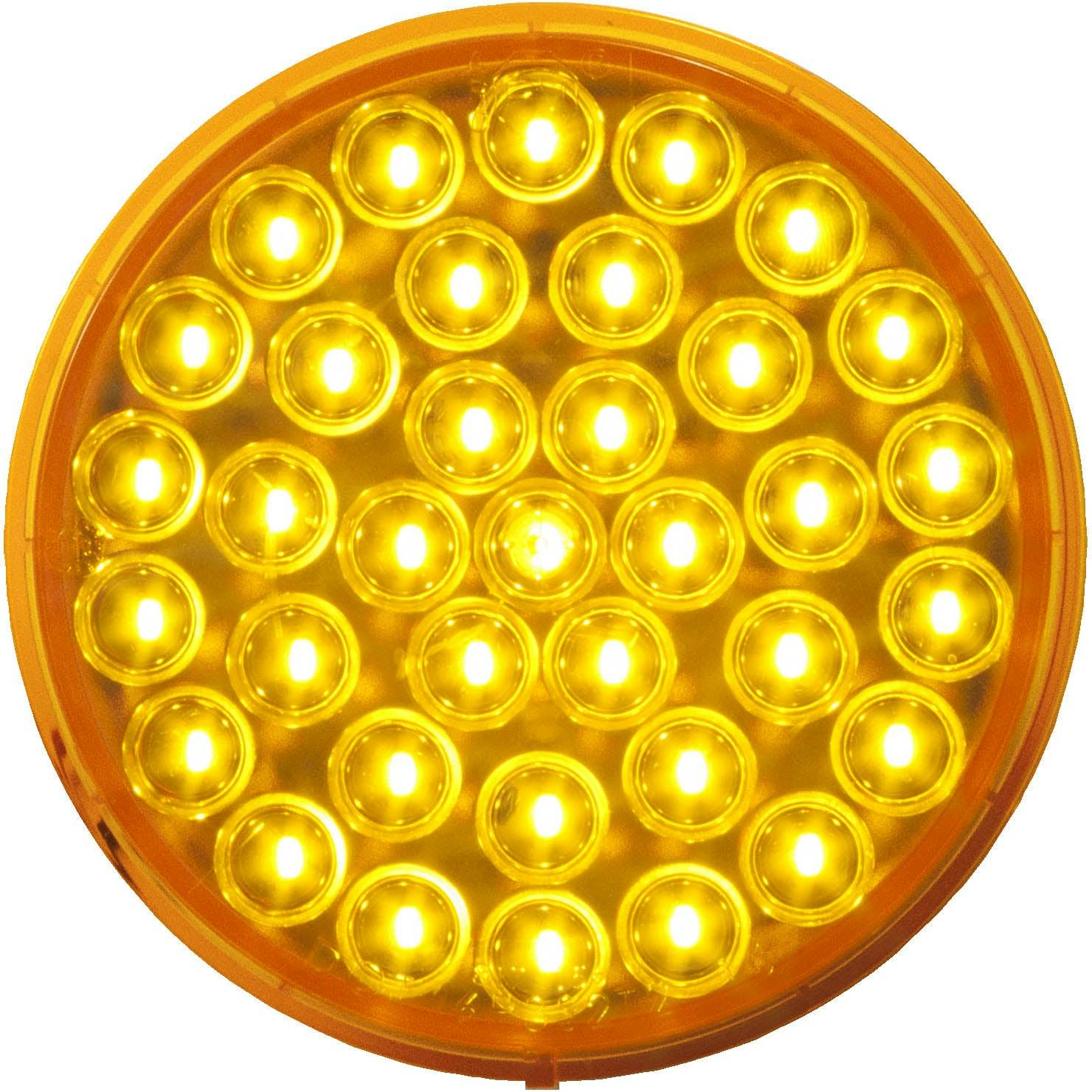 LED Stop/Turn/Tail, Round, 36-Diodes, Amber Kit, 4", amber (Pack of 6) - 817A-lit