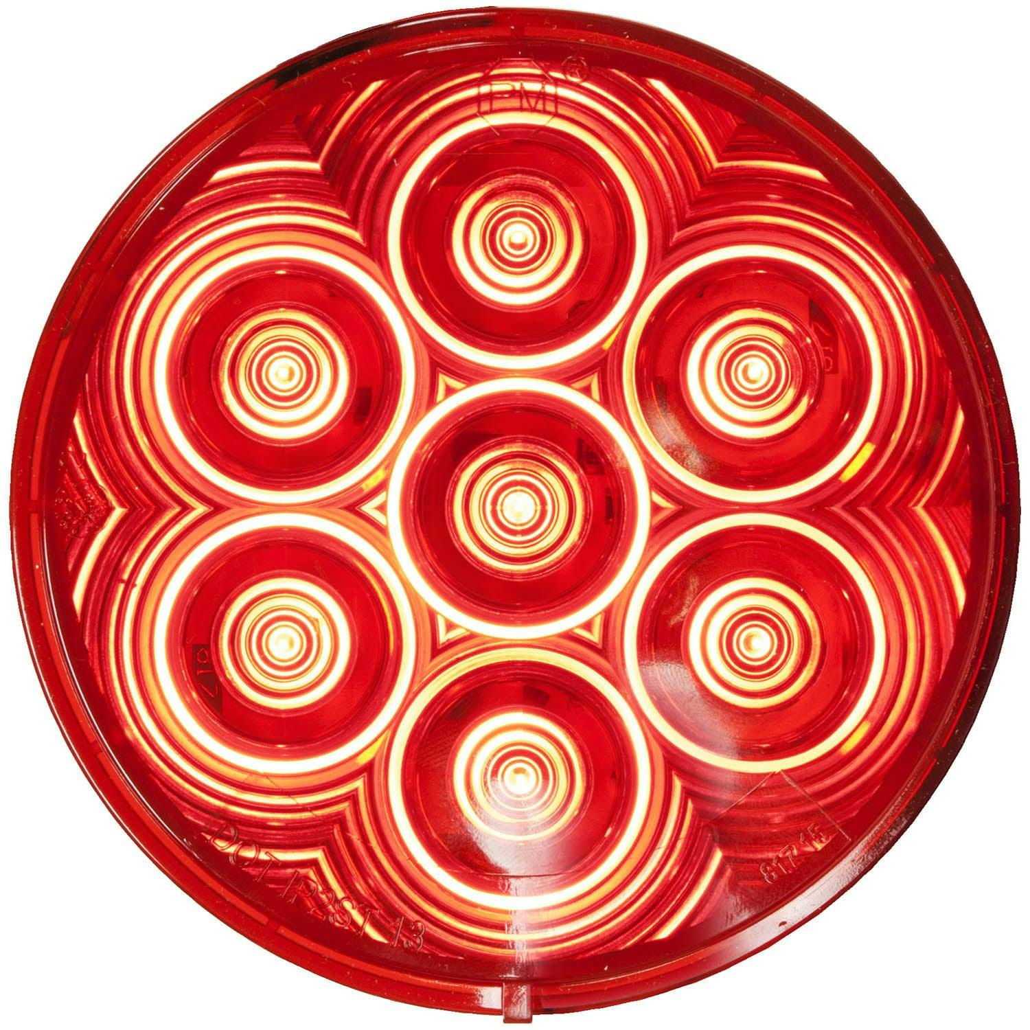 LED Stop/Turn/Tail, Round, AMP, Grommet-Mount, 4", red (Pack of 6)