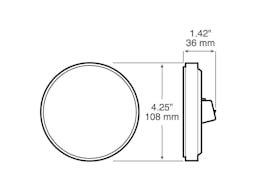 LED Stop/Turn/Tail, & Back-Up Light, Round, Grommet-Mount w/ Plug, 4", Multi-volt, red + white, bulk pack - 817_line_dual_2view-BX5