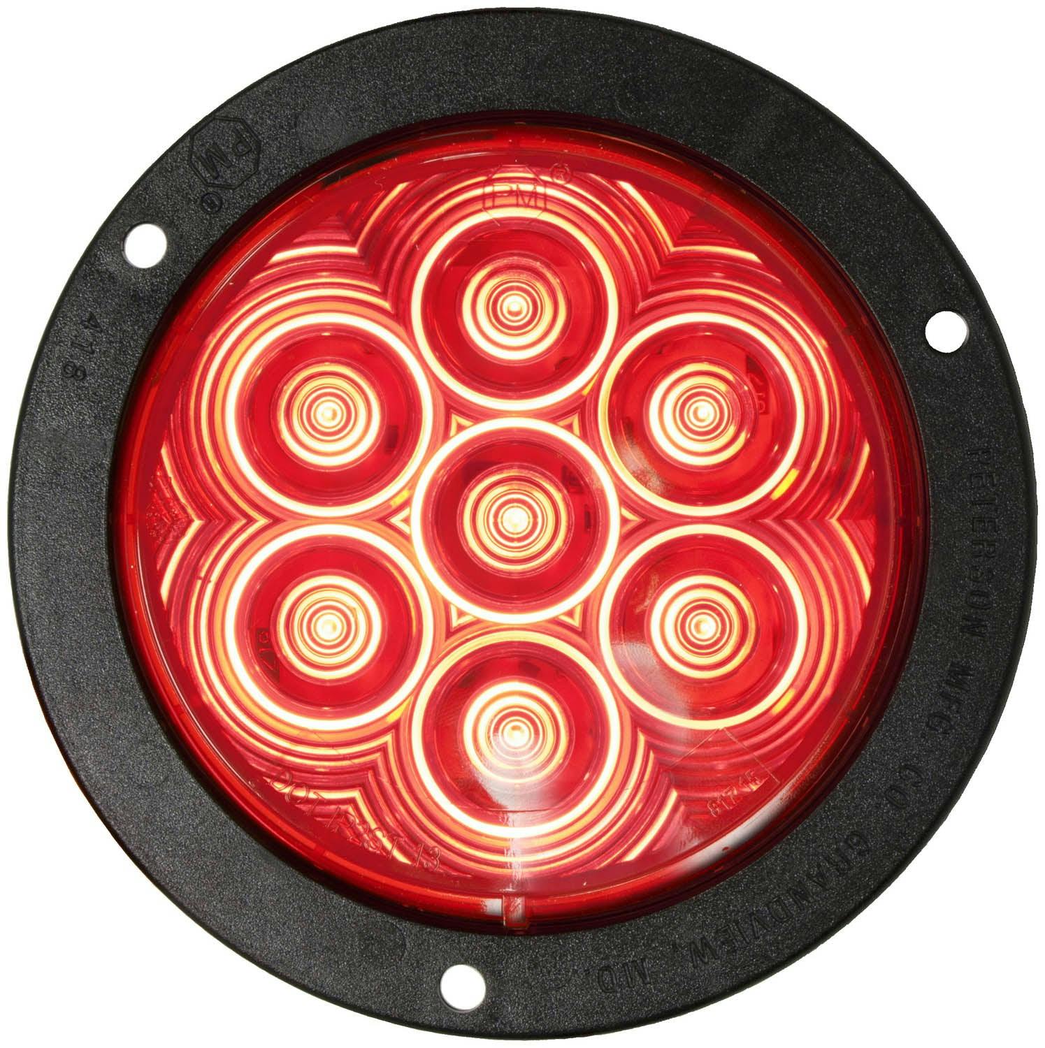 LED Stop/Turn/Tail, Round, AMP, Flange-Mount 4", red (Pack of 6)