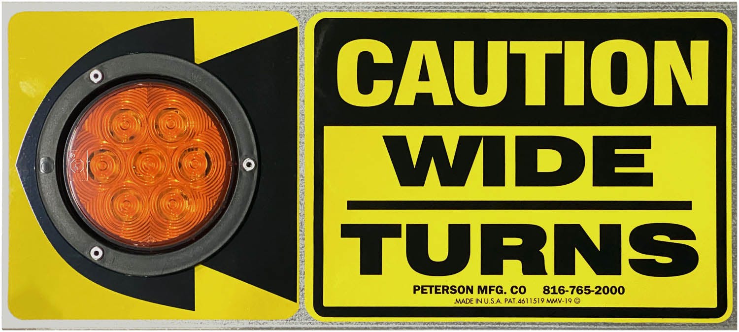 LED Turn Signal, Rectangular, Mid-Trailer Wide-Turn, 17.875"X8", amber, box (Pack of 6)