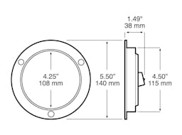 LED Stop/Turn/Tail, Round, 36 Diodes, w/ Flange, 4", red, bulk pack - 818_line_dual_2view-BX5