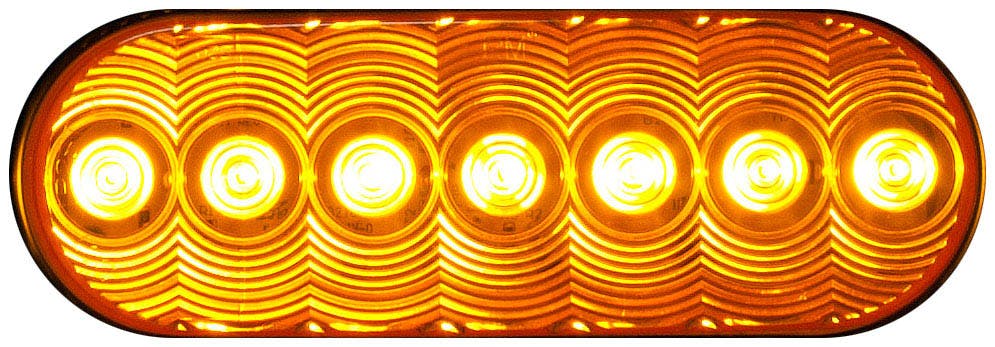 LED Turn Signal, Front & Rear, Oval, Grommet-Mount 6.5"X2.25", amber, bulk pack (Pack of 50)