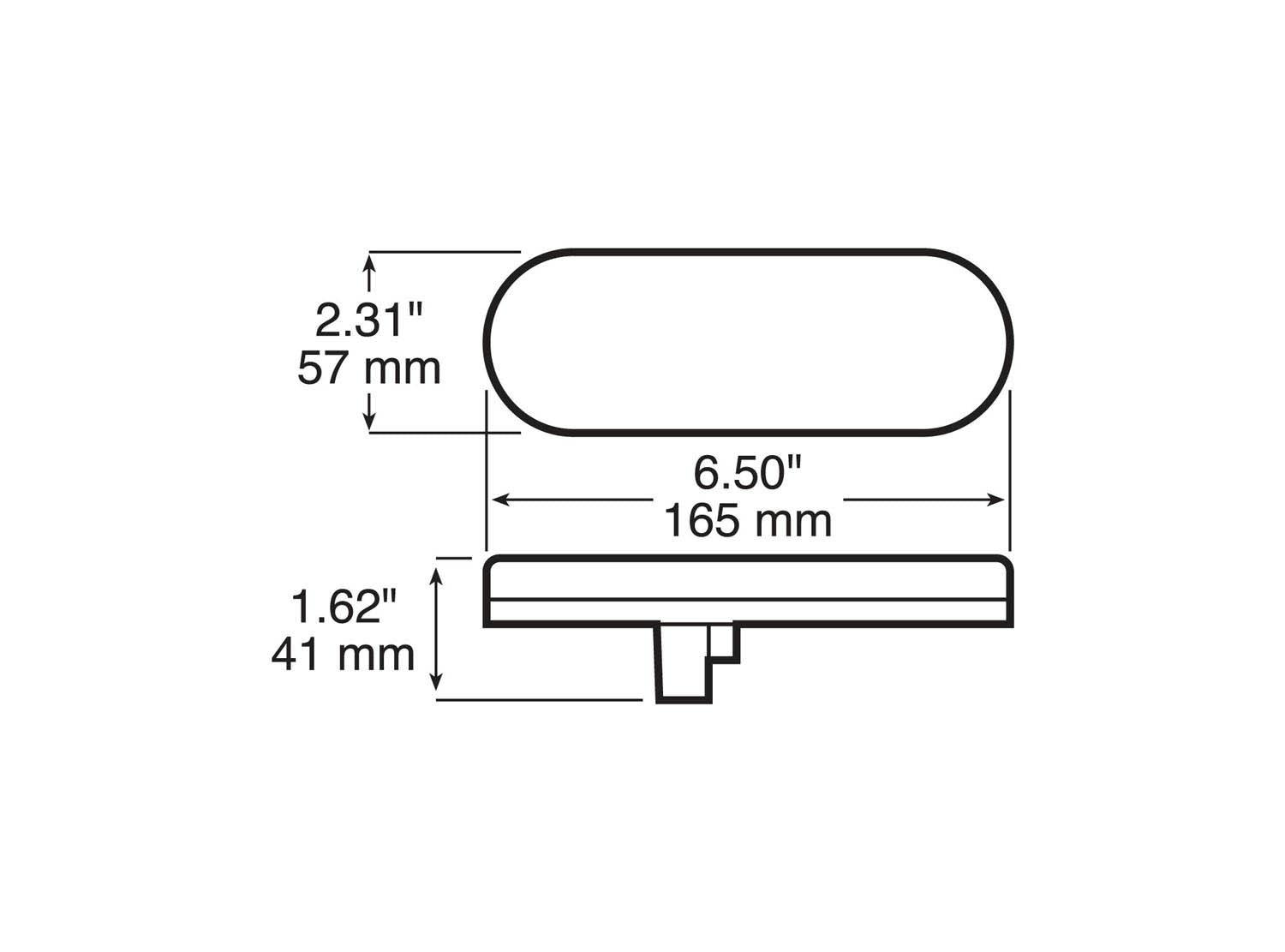 LED Front Park & Turn, 22 Diode, PL3 Housing, Grommet-Mount, 6.5"X2.25" 12V, amber (Pack of 6) - 821_line_dual_2view-BX5_7f831b21-16ff-410d-9f83-67e3e8384a6b