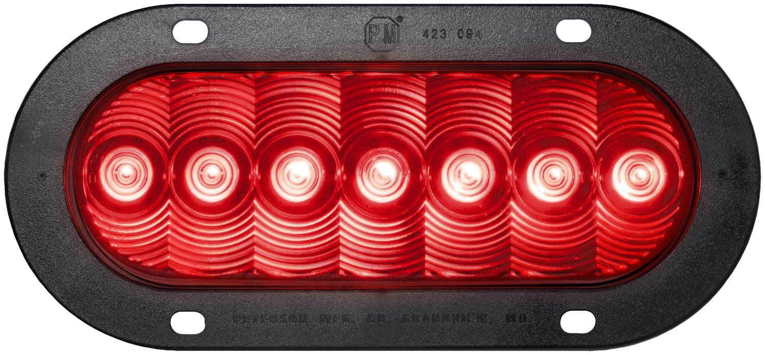 LED Stop/Turn/Tail, Oval, Flange-Mount 7.88"X3.63", red (Pack of 6)