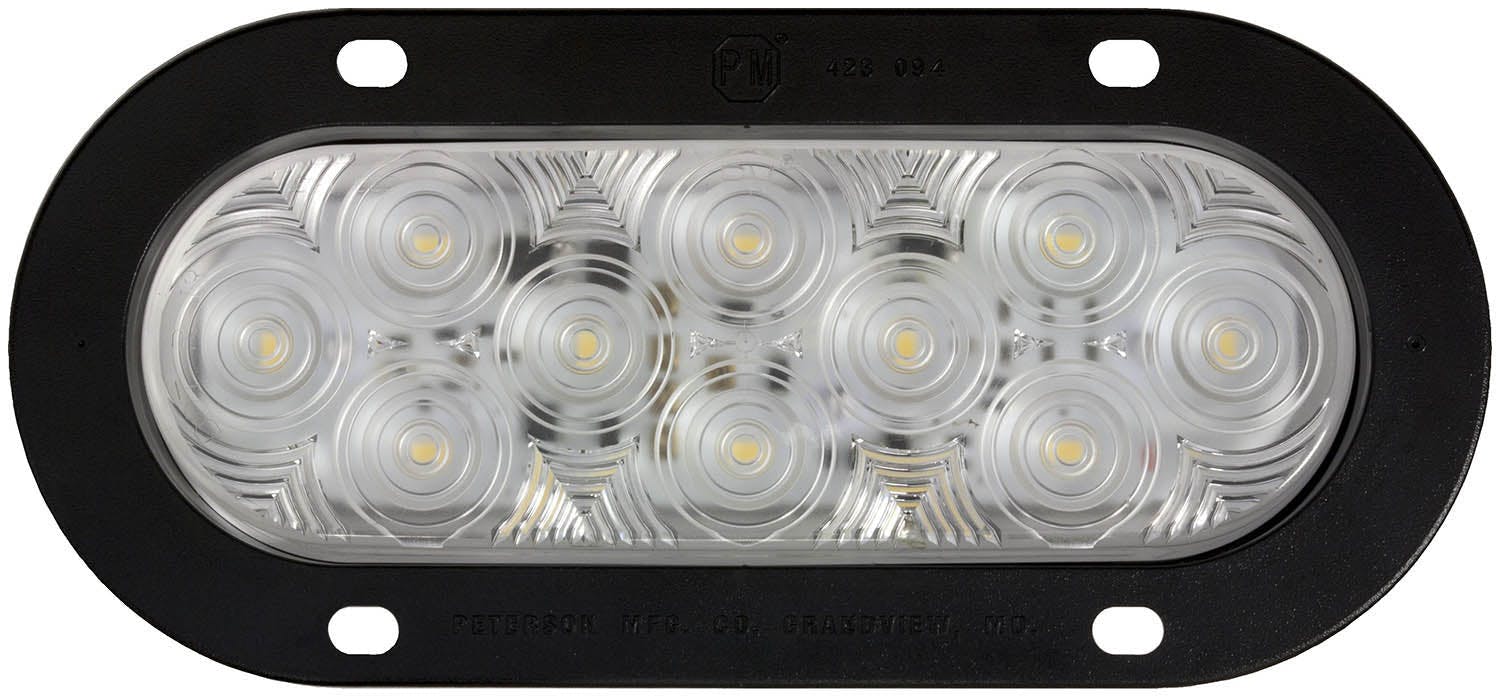 LED Back-Up Light, Oval, Flange-Mount 7.88"X3.63", Multi-volt, white (Pack of 6) - 823C-10