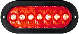 LED Stop/Turn/Tail, Oval, AMP, Narrow Flange-Mount 7.88"X3.31", red (Pack of 6) - 823RTL-7