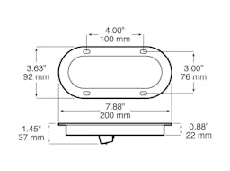 LED Stop/Turn/Tail, & Back-Up Light, Oval, Flange-Mount 6.50"X2.25", red + white, bulk pack (Pack of 50) - 823_line_dual_2view-BX5_2e9de11a-5744-4380-be1a-a79d442ca39a