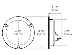 LED Stop/Turn/Tail, Round, Single Diode, Flange-Mount 4", red (Pack of 6) - 824-MV_line_dual_2view-BX5