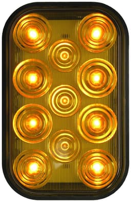 LED Turn Signal, Rectangular, Rear ECE, & Dot 11.8" Leads 5.30"X3.44" Multi-volt, amber, bulk pack (Pack of 10) - 850A-DOT-ECE