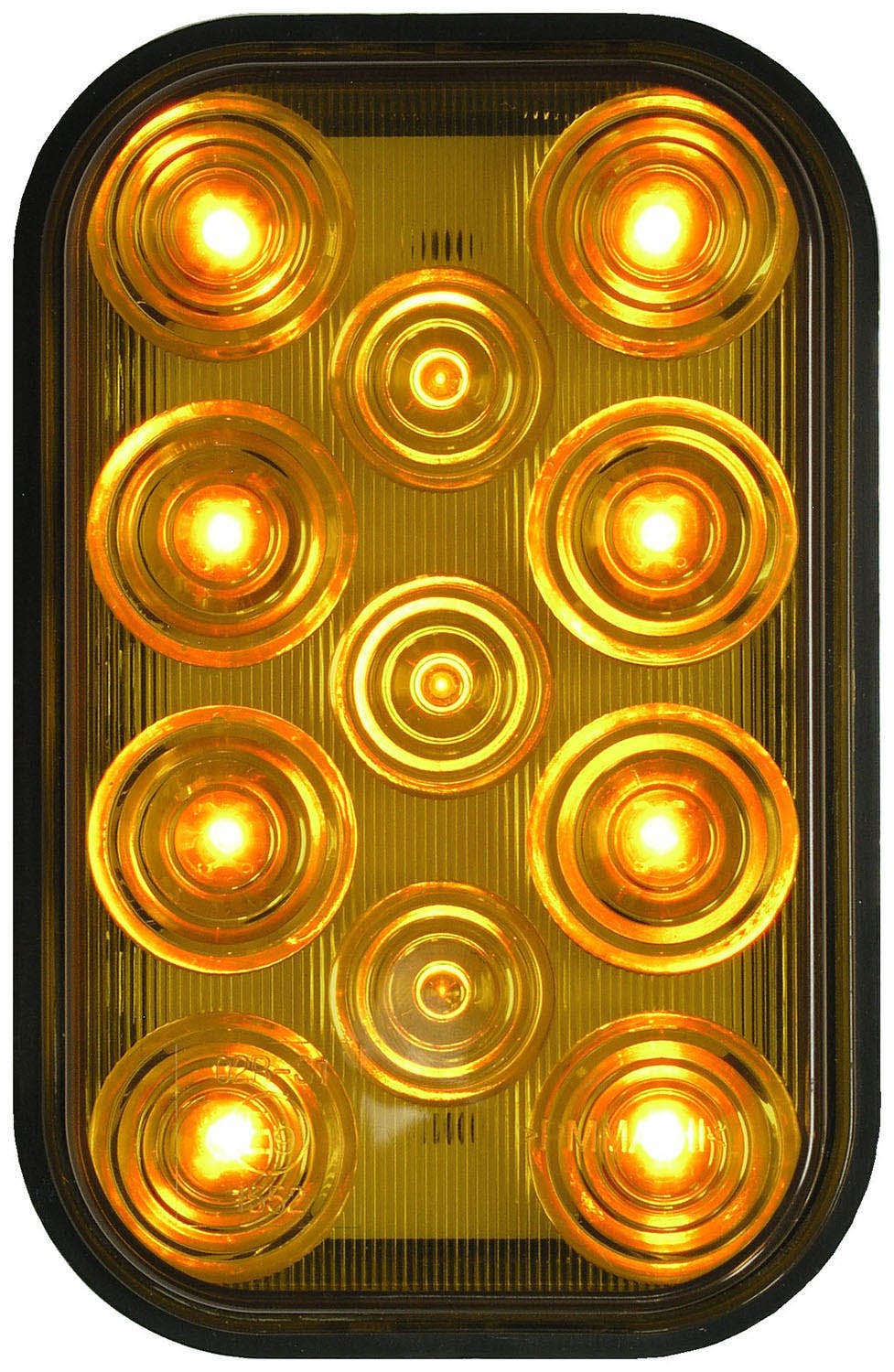 LED Turn Signal, Rectangular, Rear ECE, & Dot 11.8" Leads 5.30"X3.44" Multi-volt, amber, bulk pack (Pack of 10)