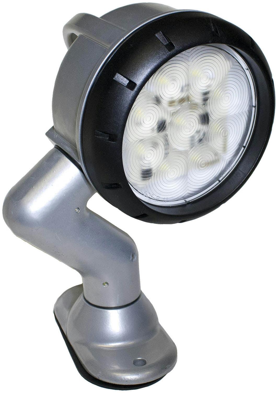 LED Work Light, Round, Pedestal-Mount Swivel 450 Lumen 6.20"X8.60" Multi-volt, white, box - 916S