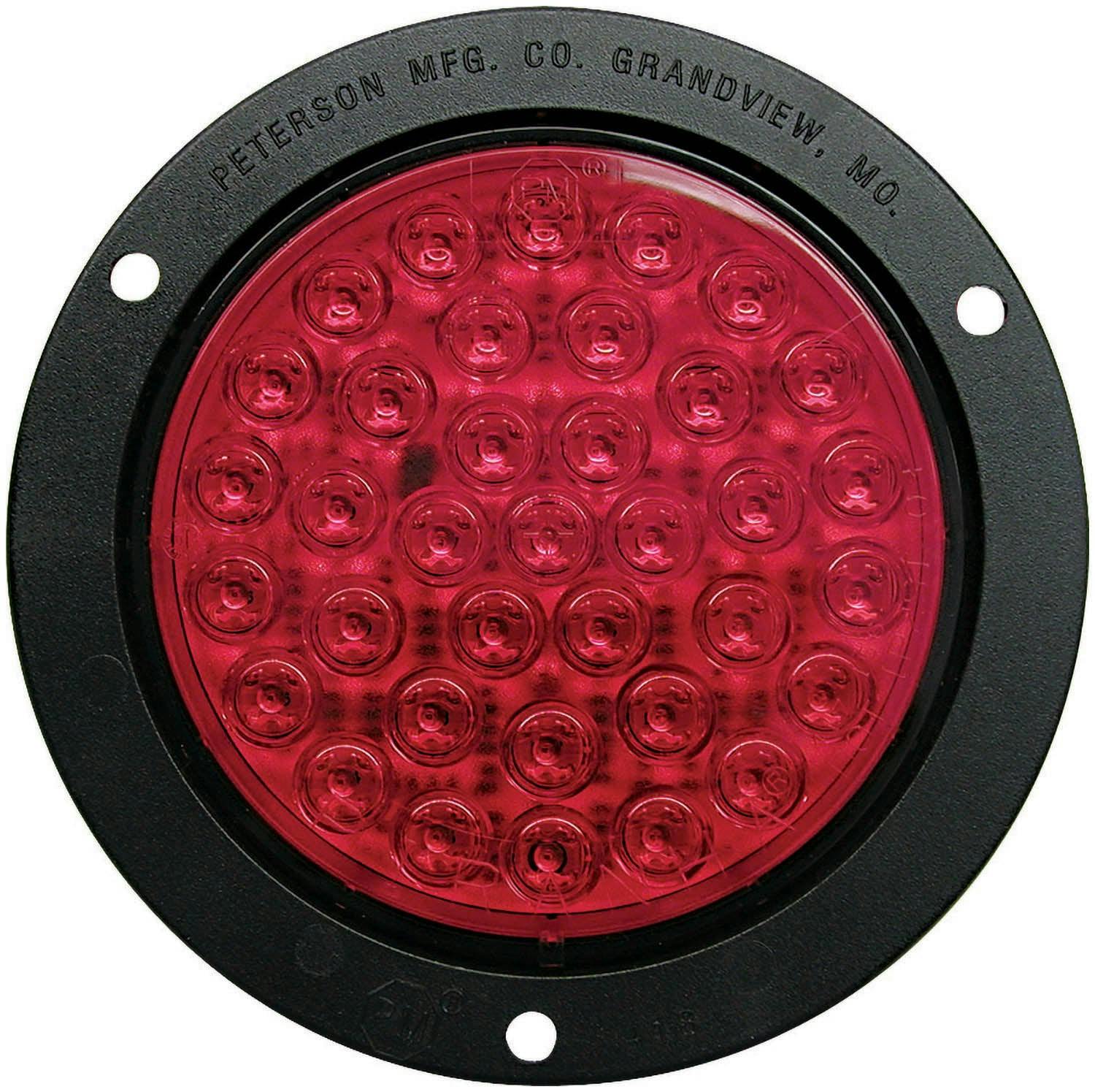 LED Stop/Turn/Tail, Round, Flange 4" 12V, red (Pack of 6)