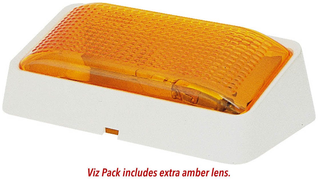 Incandescent Porch/ Utility Light, Rectangular, Clear White w/ Switch 6.375"X3.5", white + amber (Pack of 6) - V384-amber_c22138a6-3f18-4b43-82d4-eae4b2236846