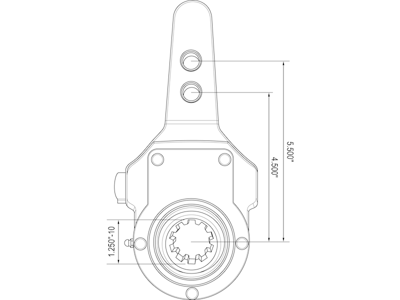 Slack Adjuster, Manual, 4.5" - 5.5", LH