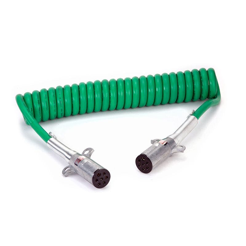7 Way Trailer Cable - Green Jacket / Trailer Cable, Green, 4/12, 2/10