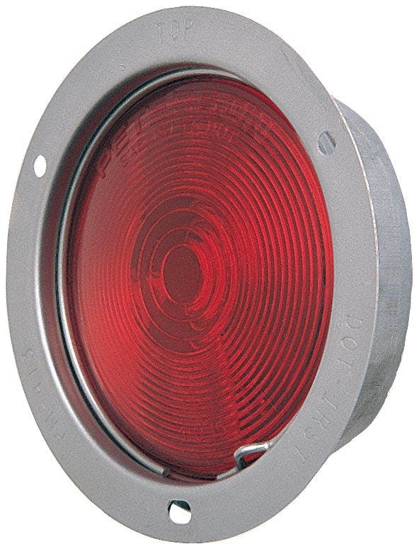 Incandescent Stop/Turn/Tail, Round, Flange-Mount Stainless Steel, 5.5", red, bulk pack (Pack of 48)