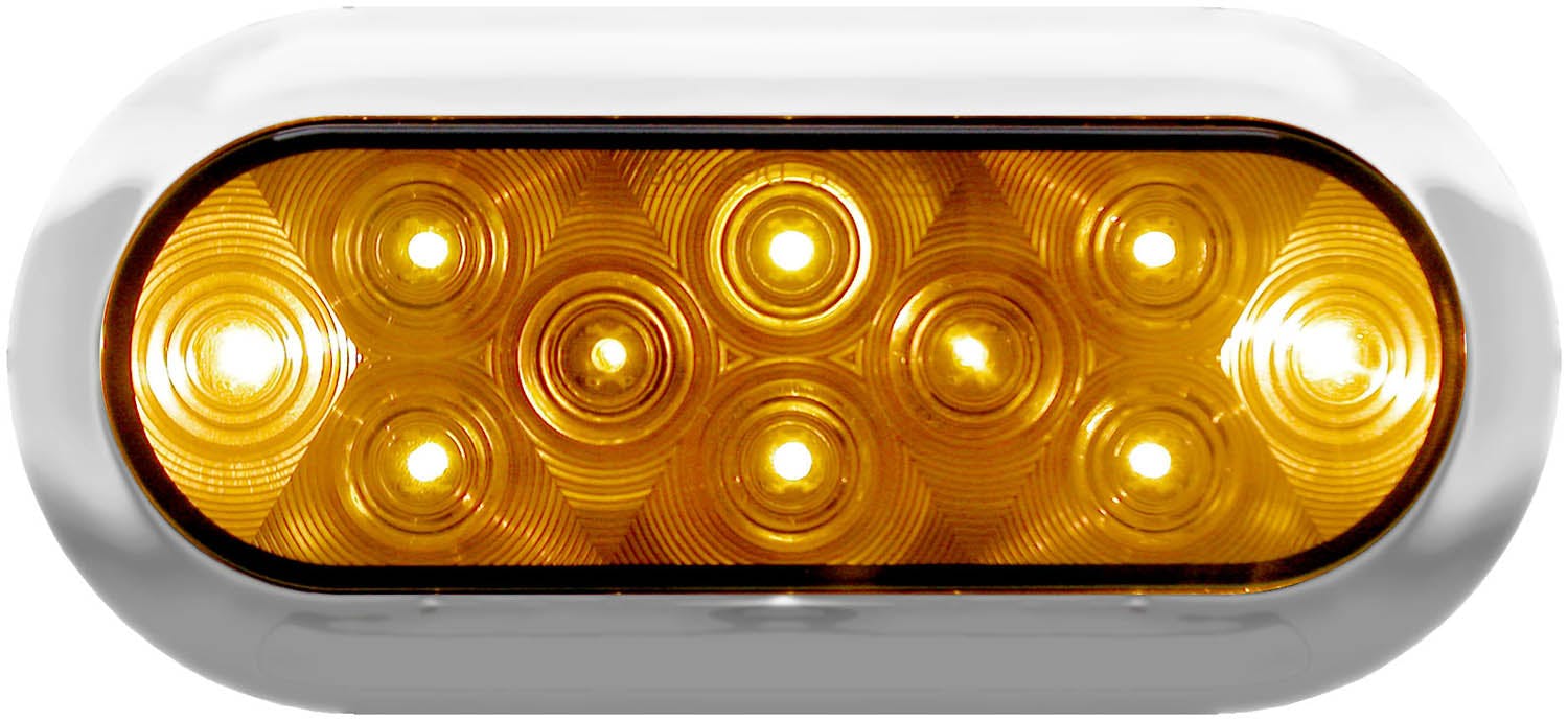 LED Turn Signal, Surface Mount, Oval, Auxiliary, 7.50"X3.25", Multi-volt, amber, bulk pack (Pack of 50)