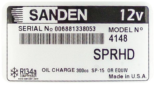 Sanden A/C Compressor for Kenworth, Peterbilt - 54148-6