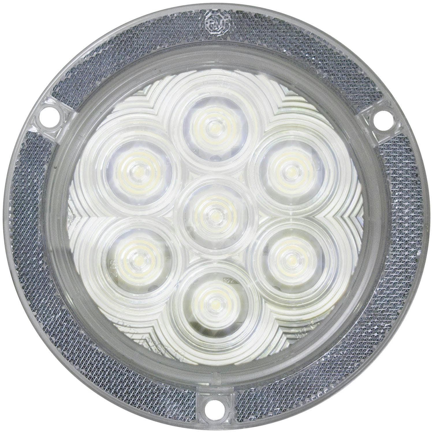LED Back-Up Light, Round, w/ Reflex, Flange-Mount 4", white, bulk pack (Pack of 50)